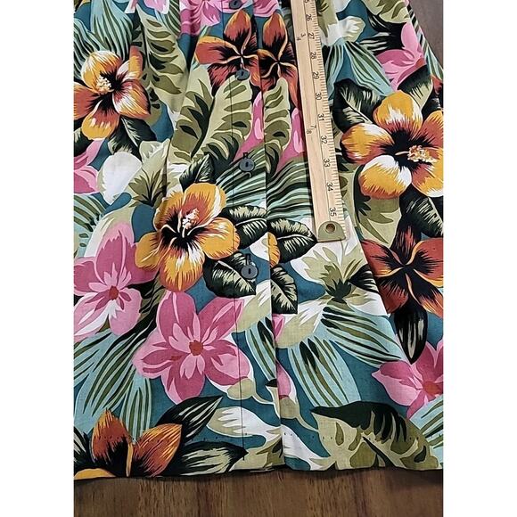 Vintage Sweet Miranda 6P Tropical Floral Dress 80s 90s Shoulder Pads EUC - Picture 8 of 9